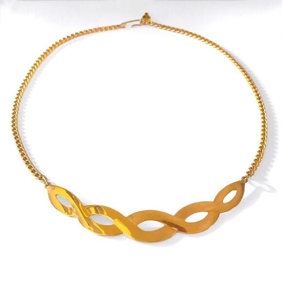 Vintage Sarah Coventry Fashion Braid Gold Necklace - Picture 1 of 4